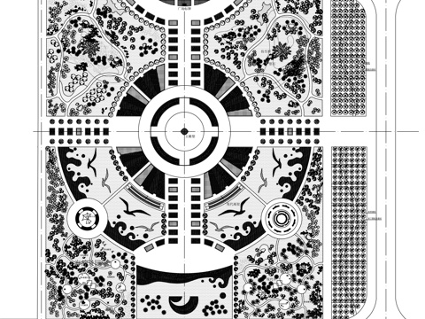 广场公园景观绿化cad施工图
