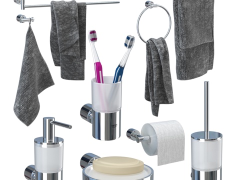  GROHE Atrio新款配件套装（9件）3d模型 