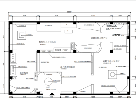 农耕博物馆平面图  博物馆平面图cad施工图cad施工图