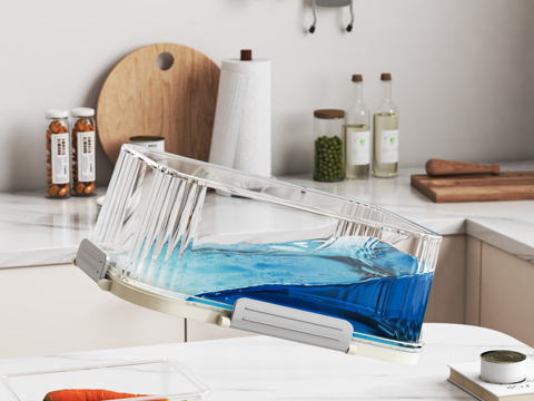  现代收纳盒 饭盒 保鲜盒 厨房收纳饭盒3d模型 