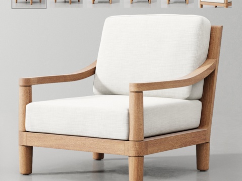  米拉马尔柚木休闲椅3d模型 