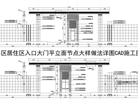 现代住宅大门CAD施工图纸cad施工图