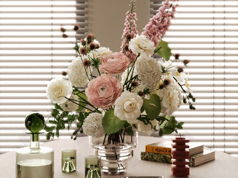  法式花瓶摆件3d模型 