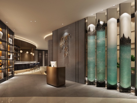 特色餐厅 最新全套施工图 效果图合集cad施工图