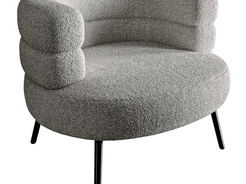  Boyle白色羊毛绉布扶手椅3d模型 