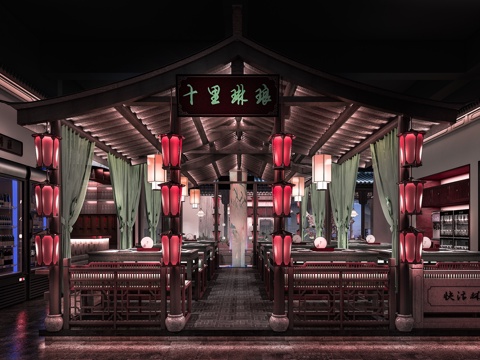 高档中餐厅 最新全套施工图 效果图合集cad施工图