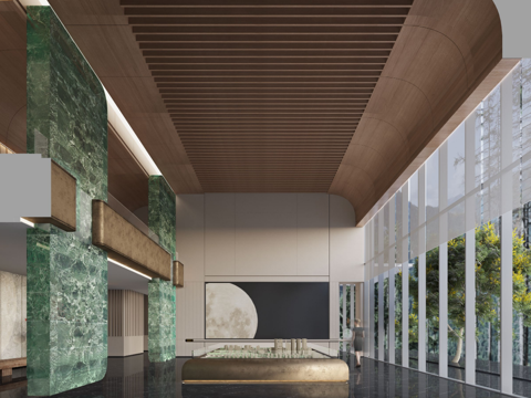  轻奢售楼部 最新全套施工图 效果图合集cad施工图 