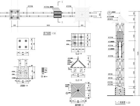  竹园竹门施工图cad施工图 