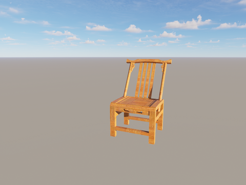 太师椅子/农村椅子su模型