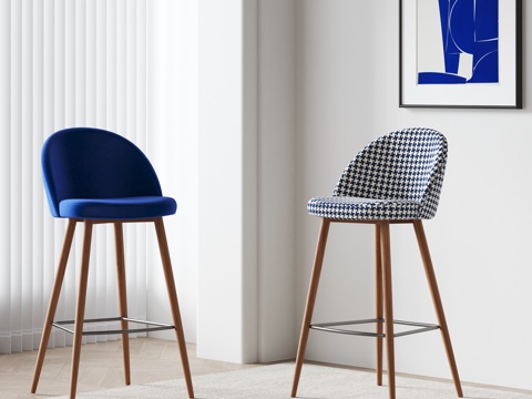  poliform北欧吧椅 布艺吧椅 装饰画3d模型 