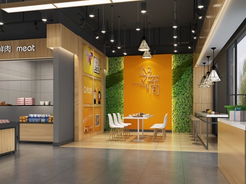  193平超市 最新全套施工图 效果图合集cad施工图 