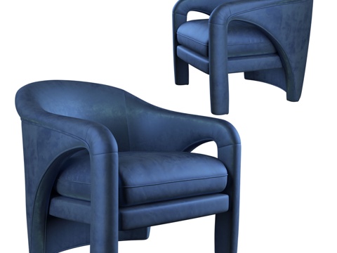  弗拉基米尔·卡根靛蓝雕塑椅 - 一对3d模型 