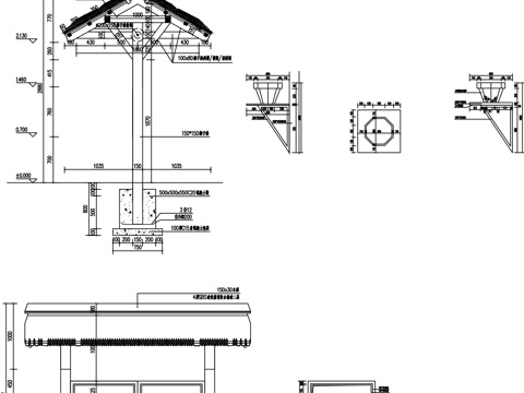 茅草院门施工图cad施工图