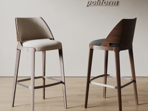 poliform现代吧椅 实木吧椅 布艺吧椅su模型