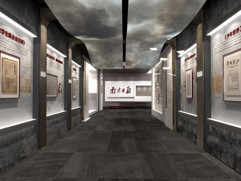 史馆展厅 最新全套施工图 效果图合集cad施工图