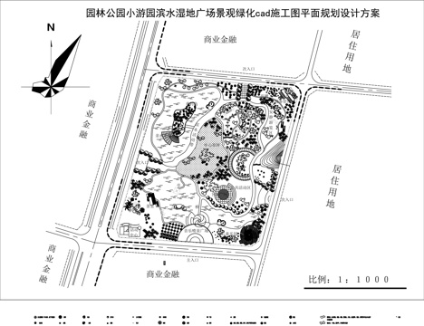 公园景观绿化cad施工图