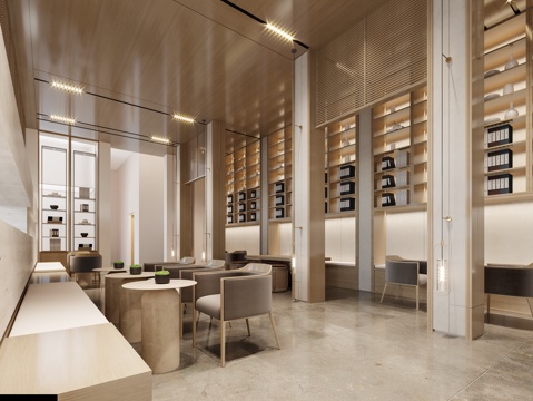  高档咖啡厅  最新全套施工图 效果图合集cad施工图 