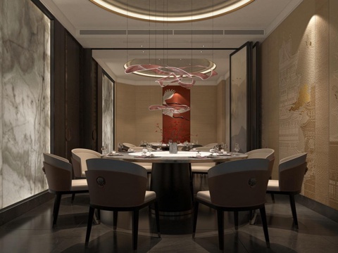 特色中餐厅 最新全套施工图 效果图合集cad施工图