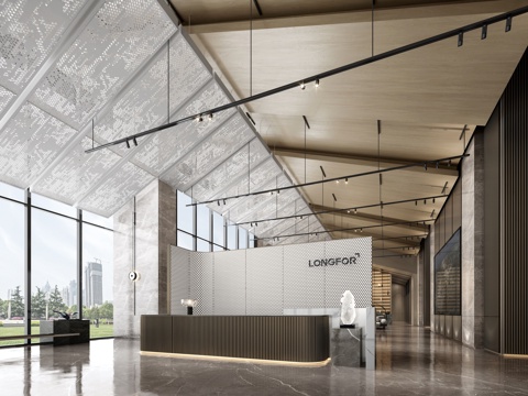  新中式售楼部 最新全套施工图 效果图合集cad施工图 