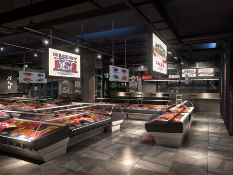  精品百货超市 最新全套施工图 效果图合集cad施工图 