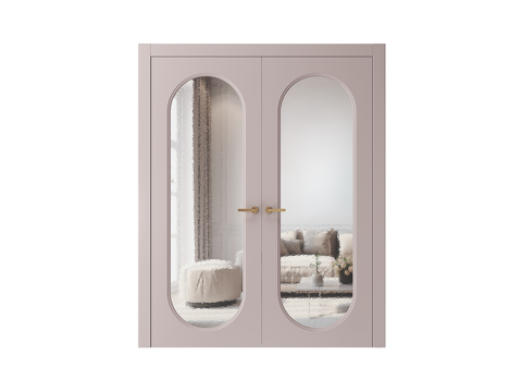  现代双开门室内门3d模型 