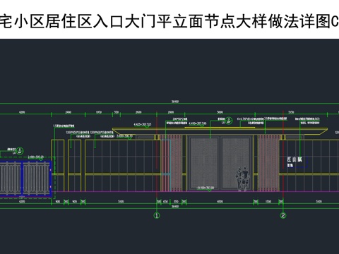 现代住宅大门CAD施工图纸cad施工图