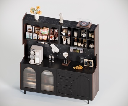  法式复古餐边柜3d模型 