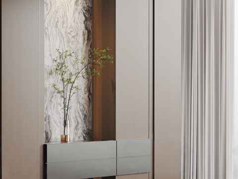  意式鞋柜3d模型 