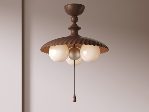 中古风吊灯su模型