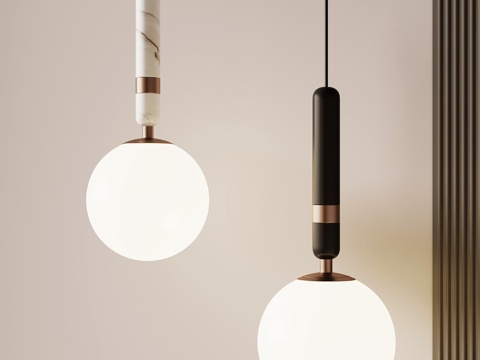 现代意式吊灯 球形吊灯su模型