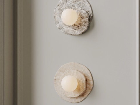  现代云石壁灯su模型 