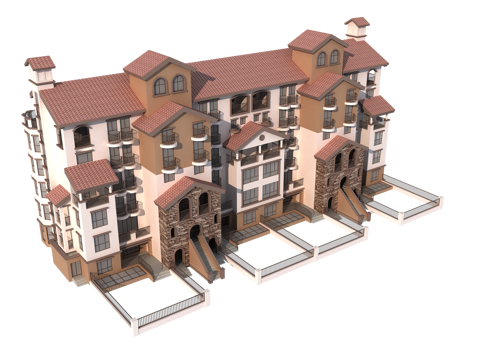  多层建筑住宅3d模型3d模型 