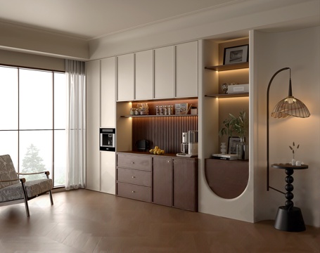  中古风餐边柜3d模型 