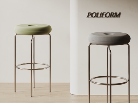 poliform现代吧椅 布艺吧凳 极简吧椅3d模型 