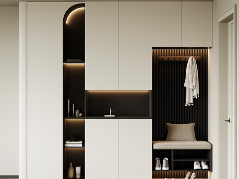 现代玄关鞋柜su模型