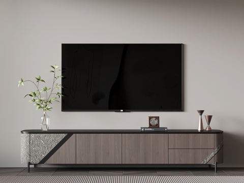 现代意式电视柜su模型