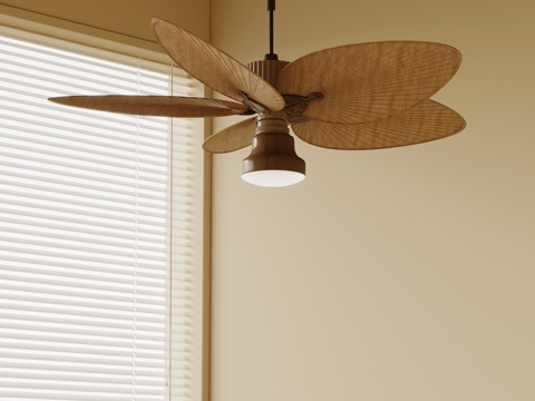  侘寂风风扇灯 吊灯3d模型 