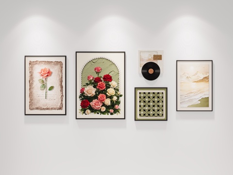  中古风组合画艺境芳踪C3d模型 