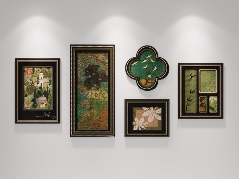  宋氏美学 客厅装饰画组合3d模型 