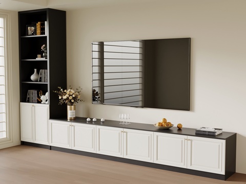  法式复古电视柜 边柜 高柜3d模型 