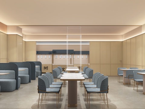  酒店餐厅早餐吧食堂汉庭3d模型 