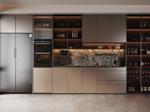  意式餐边柜3d模型 