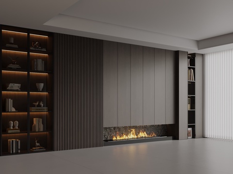  意式书柜3d模型 