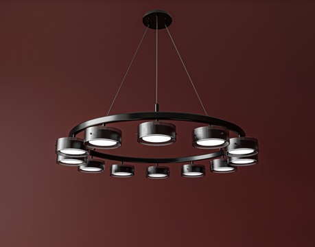  现代极简客厅吊灯3d模型 