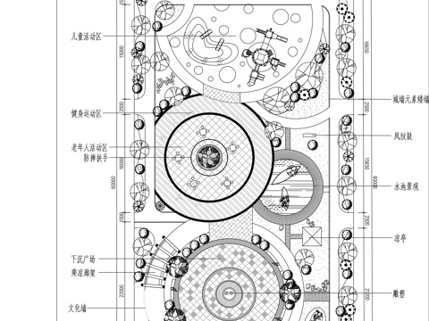 广场公园景观绿化平面图cadcad施工图