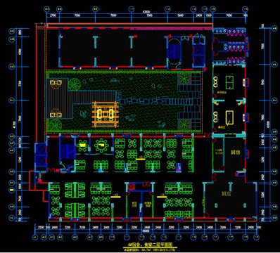 员工餐厅活动室平面图深圳餐厅饭堂cad施工图