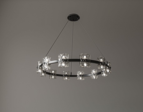  现代轻奢吊灯3d模型 