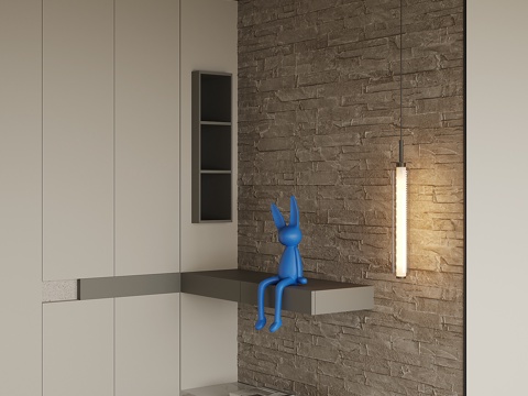  现代入户玄关柜3d模型 