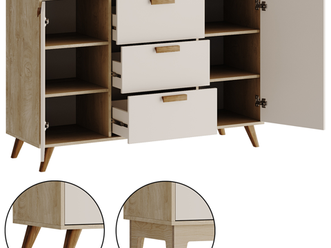  北欧简约边柜  边柜  装饰边柜 展示柜  储物柜3d模型 