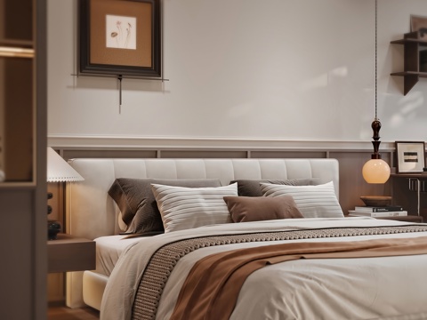  中古风儿童房卧室3d模型 